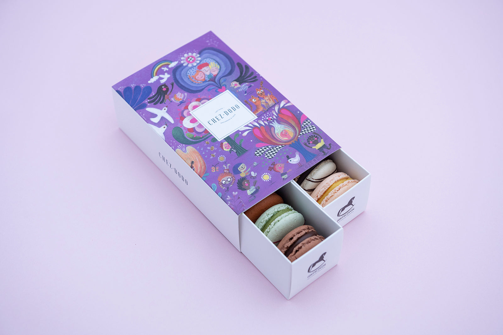 12-piece macaron selection in charity box