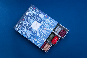 18-piece macaron selection in our holiday gift box