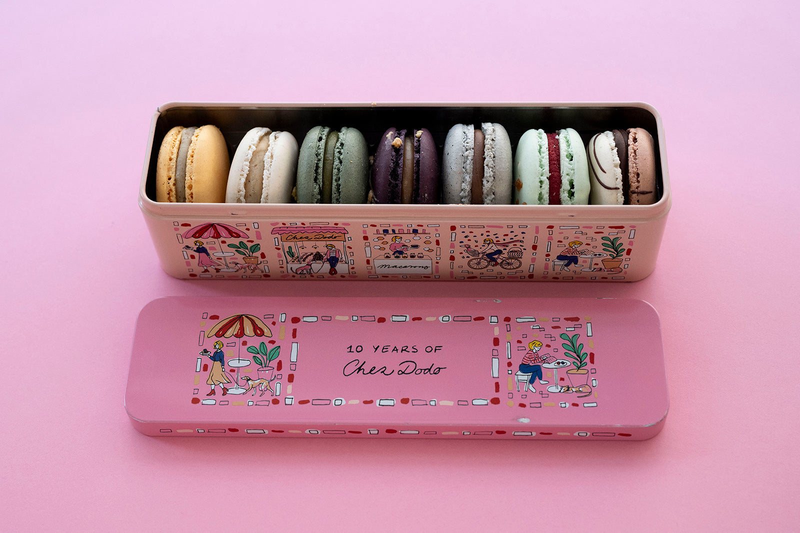 Macaron selection in tin box 