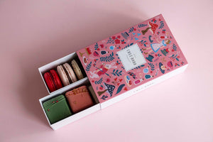 Macaron & mignon selection in 'Wonderland' gift box (6+4)