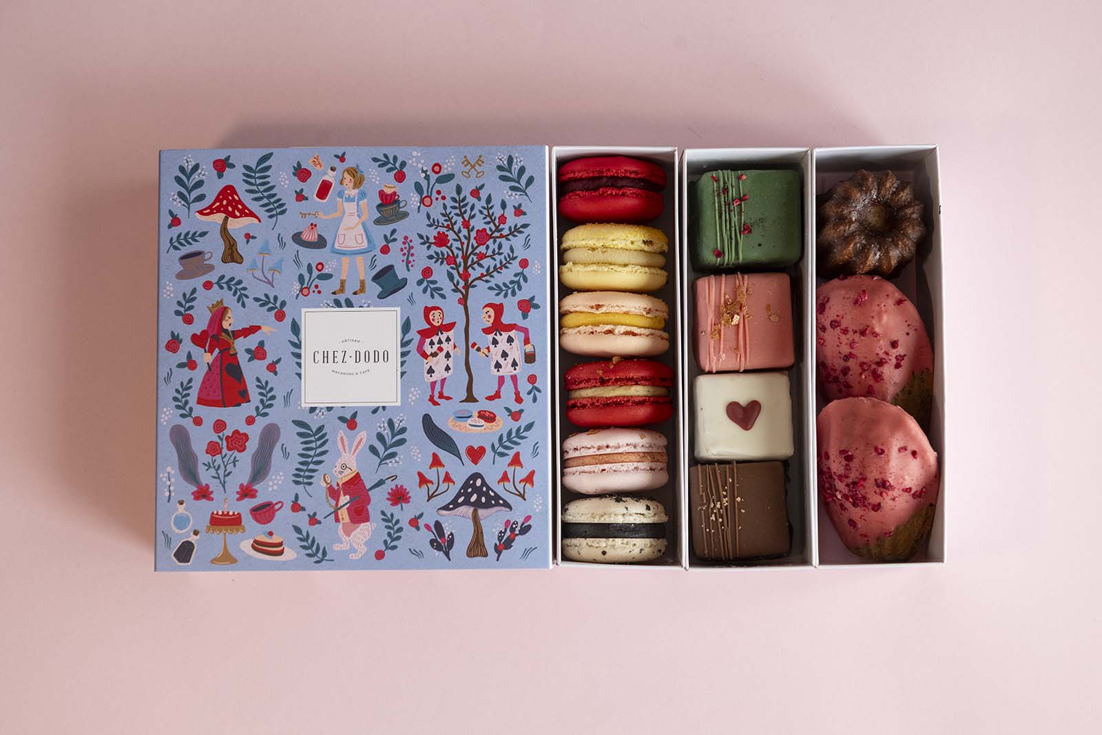 Dessert selection in 'Wonderland' gift box