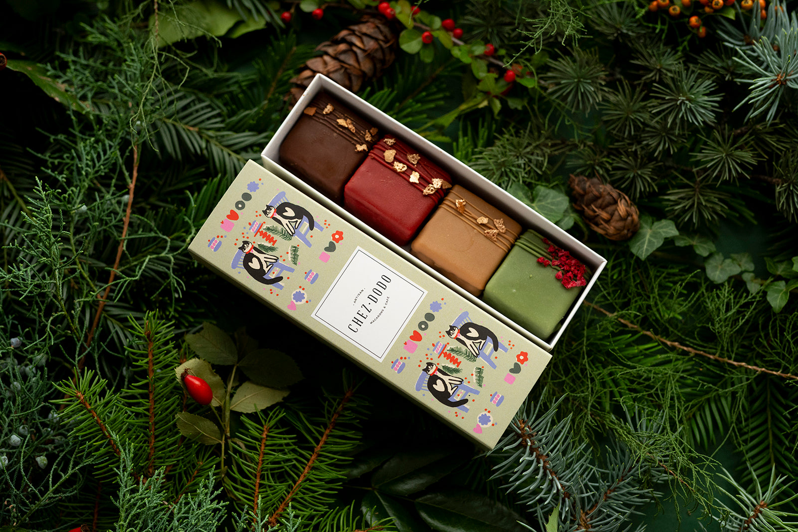 4 db-os mignon válogatás 'Cats' díszdobozban (zöld)