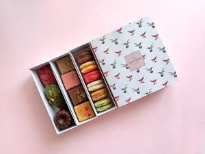 Dessert selection in our signature hummingbird box
